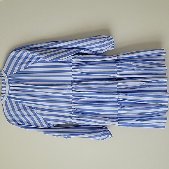 J. Crew Women's Tiered Popover Dress in Striped Cotton Poplin- Size S - Picture 5 of 15